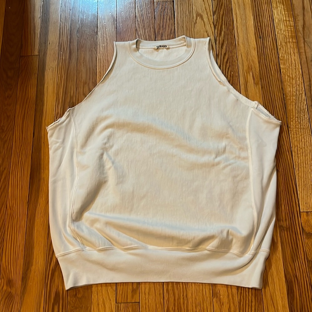 AURALEE Cream Tank Sweatshirt Size Medium